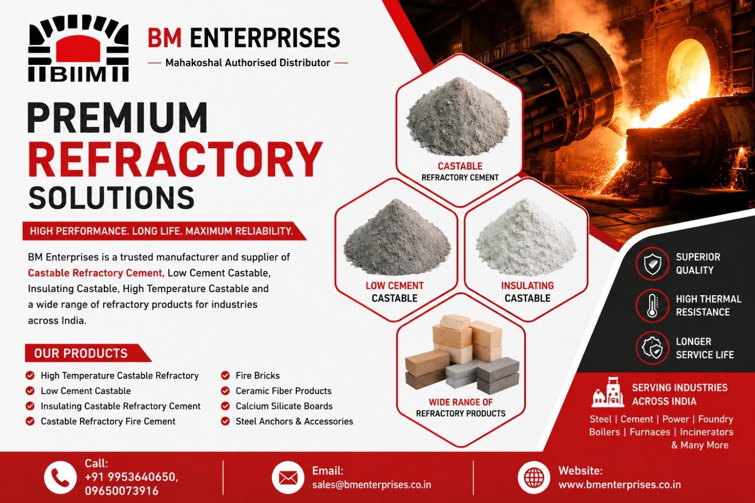 Who Is the Best Castable Refractory Cement Manufacturer and Supplier in India? BM Enterprises